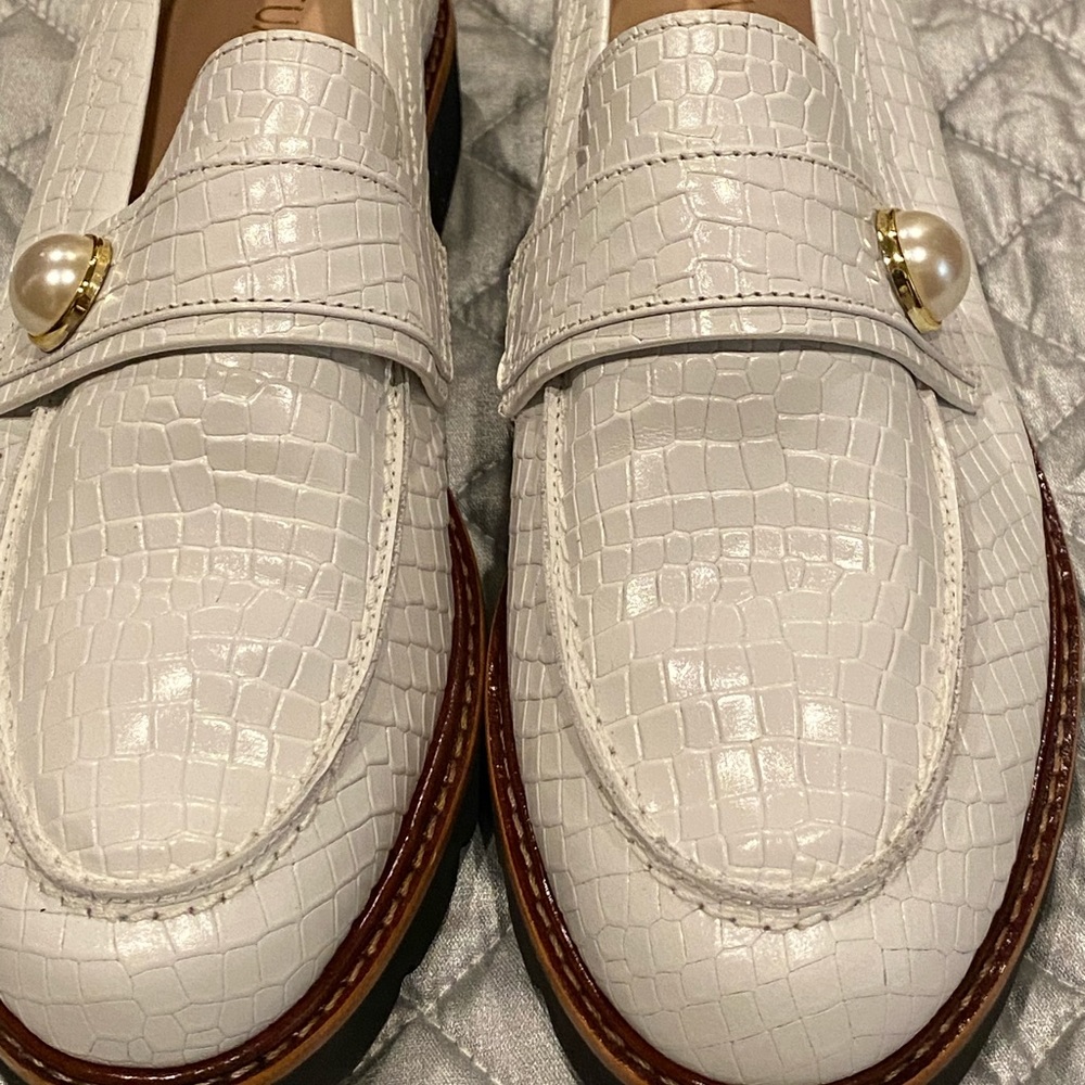 Stuart Weitzman White Loafers
